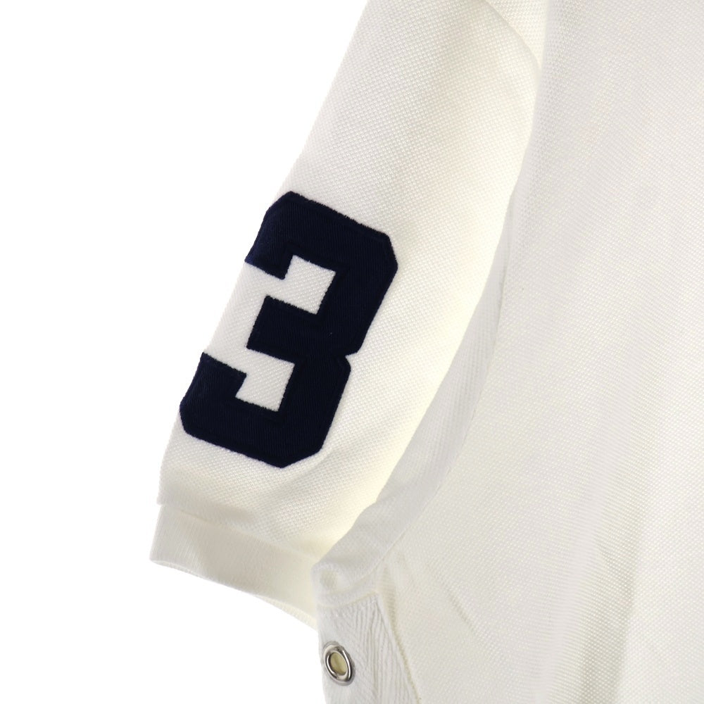 POLO RALPH LAUREN(ポロラルフローレン) ロゴ刺繍 バックワッペン ナンバリング 半袖ポロシャツ ホワイト