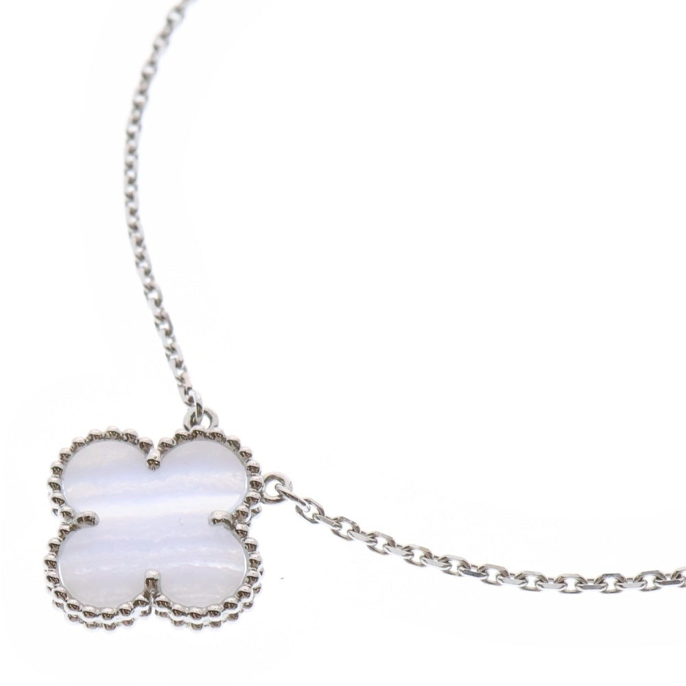 Van Cleef & Arpels(ヴァンクリーフアンドアーペル) ヴィンテージアルハンブラ カルセドニー ネックレス ホワイトゴールド K18WG ジュエリー アクセサリー