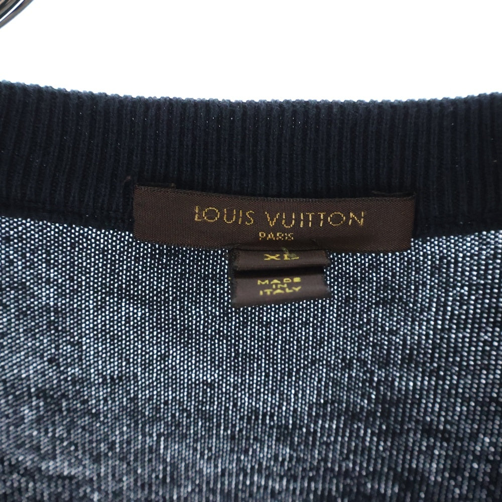 LOUIS VUITTON(ルイヴィトン) 刺繍ロゴ クルーネックロングスリーブセーター 長袖ニット ブラック