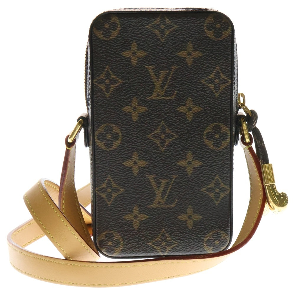 LOUIS VUITTON(ルイヴィトン) モノグラム ミュージックプレイヤー ウェアラブルウォレット ショルダーバッグ ミニバッグ フォンショルダー ブラウン レザー ゴールド金具 M14063