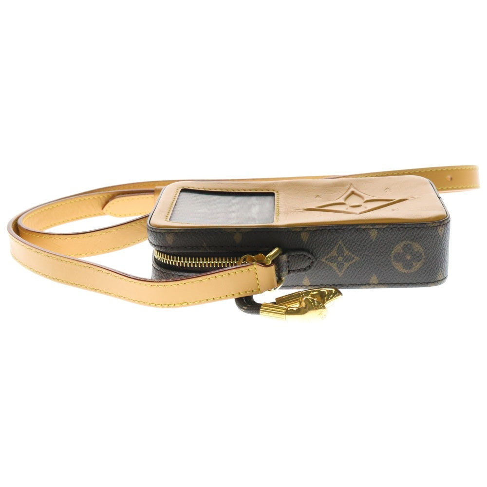 LOUIS VUITTON(ルイヴィトン) モノグラム ミュージックプレイヤー ウェアラブルウォレット ショルダーバッグ ミニバッグ フォンショルダー ブラウン レザー ゴールド金具 M14063