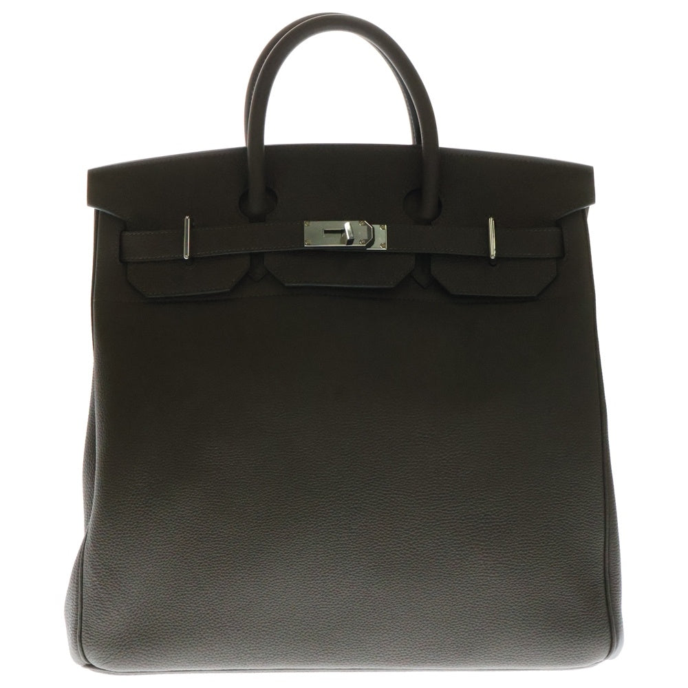 HERMES(エルメス) オータクロア40 エコルセ トゴ ブラウン レザー ハンドバッグ シルバー金具 W刻印