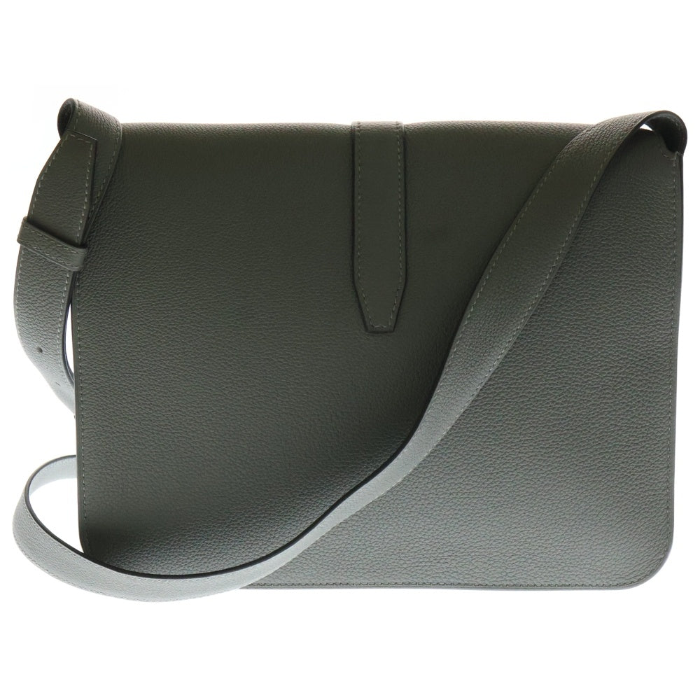 HERMES(エルメス) スティーブ ライト ジュニア トゴ レザーショルダーバッグ グレー レディース