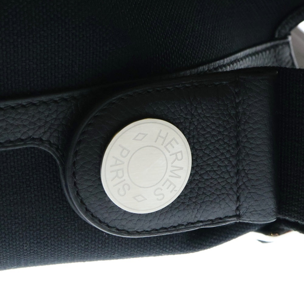 HERMES(エルメス) R.M.S 12H レザー切替キャンパスショルダーバッグ ブラック B刻印