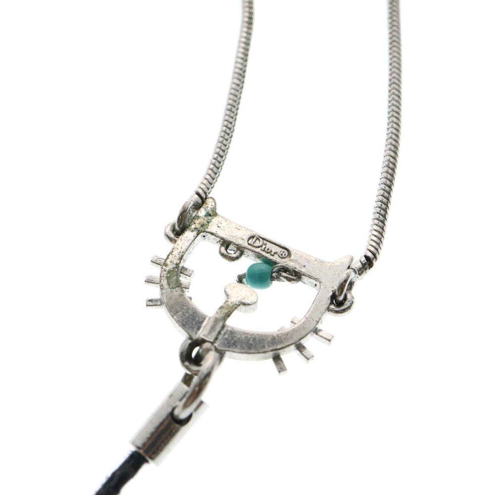 DIOR(ディオール) 猫 キャット Dロゴ キーホルダー ストラップ シルバー