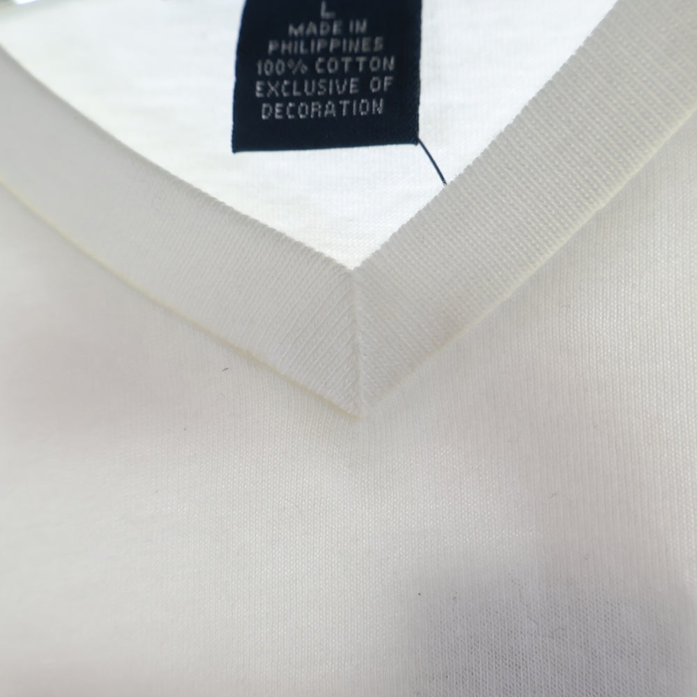 POLO RALPH LAUREN(ポロラルフローレン) ポロ刺繍 ワッペン バックプリント Vネック 半袖Tシャツ カットソー ホワイト
