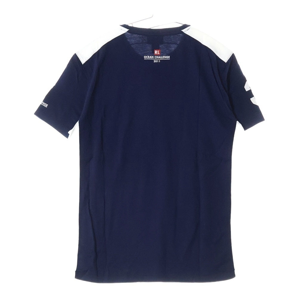 POLO RALPH LAUREN(ポロラルフローレン) ポロ刺繍 ワッペン フロントプリント クルーネック 半袖Tシャツ カットソー ネイビー