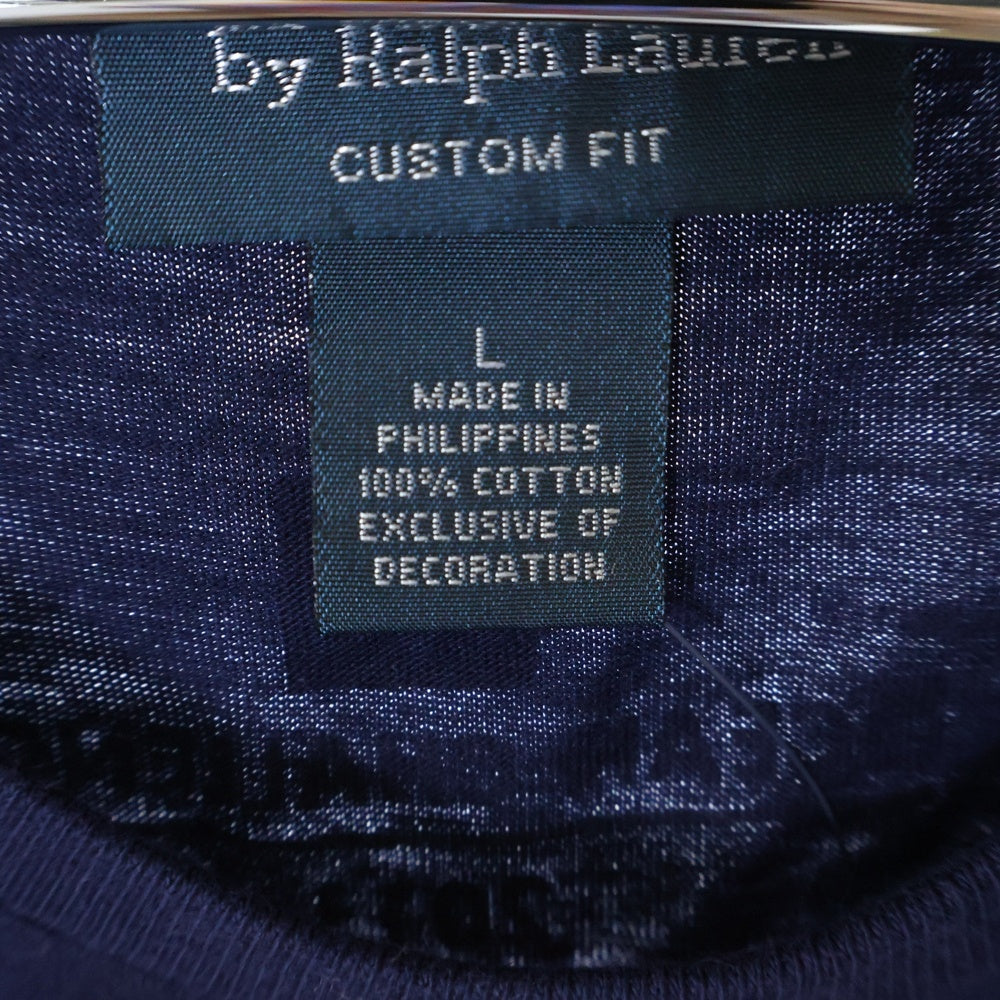 POLO RALPH LAUREN(ポロラルフローレン) ポロ刺繍 ワッペン フロントプリント クルーネック 半袖Tシャツ カットソー ネイビー