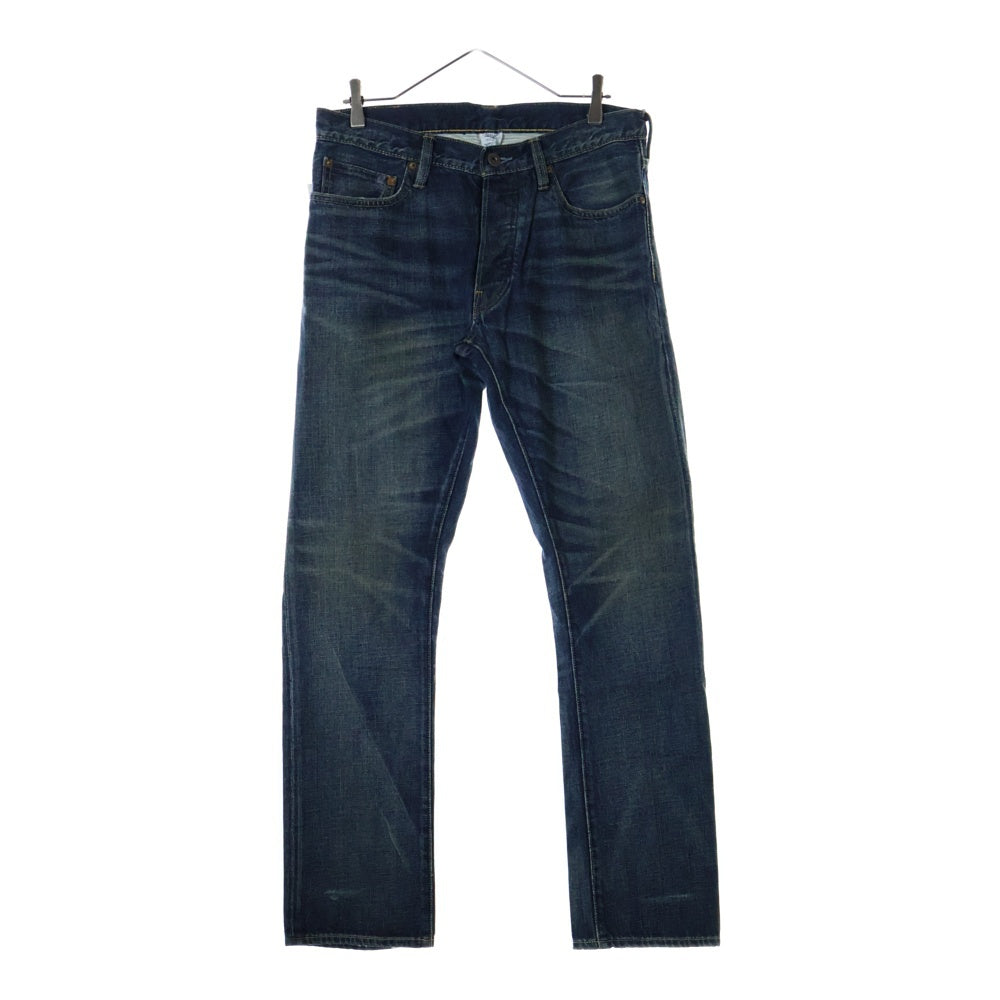 RALPH LAUREN RUGBY(ラルフローレン ラグビー) VINTAGE SLIM ヴィンテージスリムフィット ボタンフライ ユーズド加工 テーパードデニムパンツ ジーンズ インディゴ