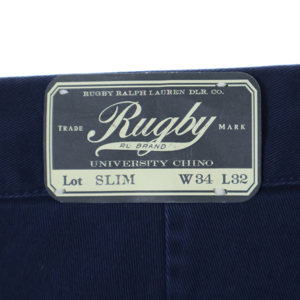 RALPH LAUREN RUGBY(ラルフローレン ラグビー) コットンチノ ノータック ストレート パンツ ネイビー