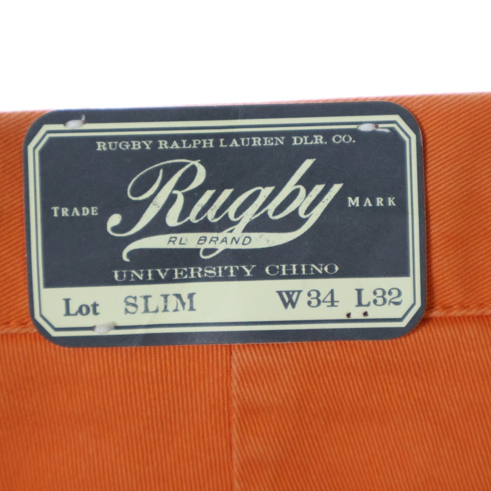 RALPH LAUREN RUGBY(ラルフローレン ラグビー) コットンチノ ノータック ストレート パンツ オレンジ
