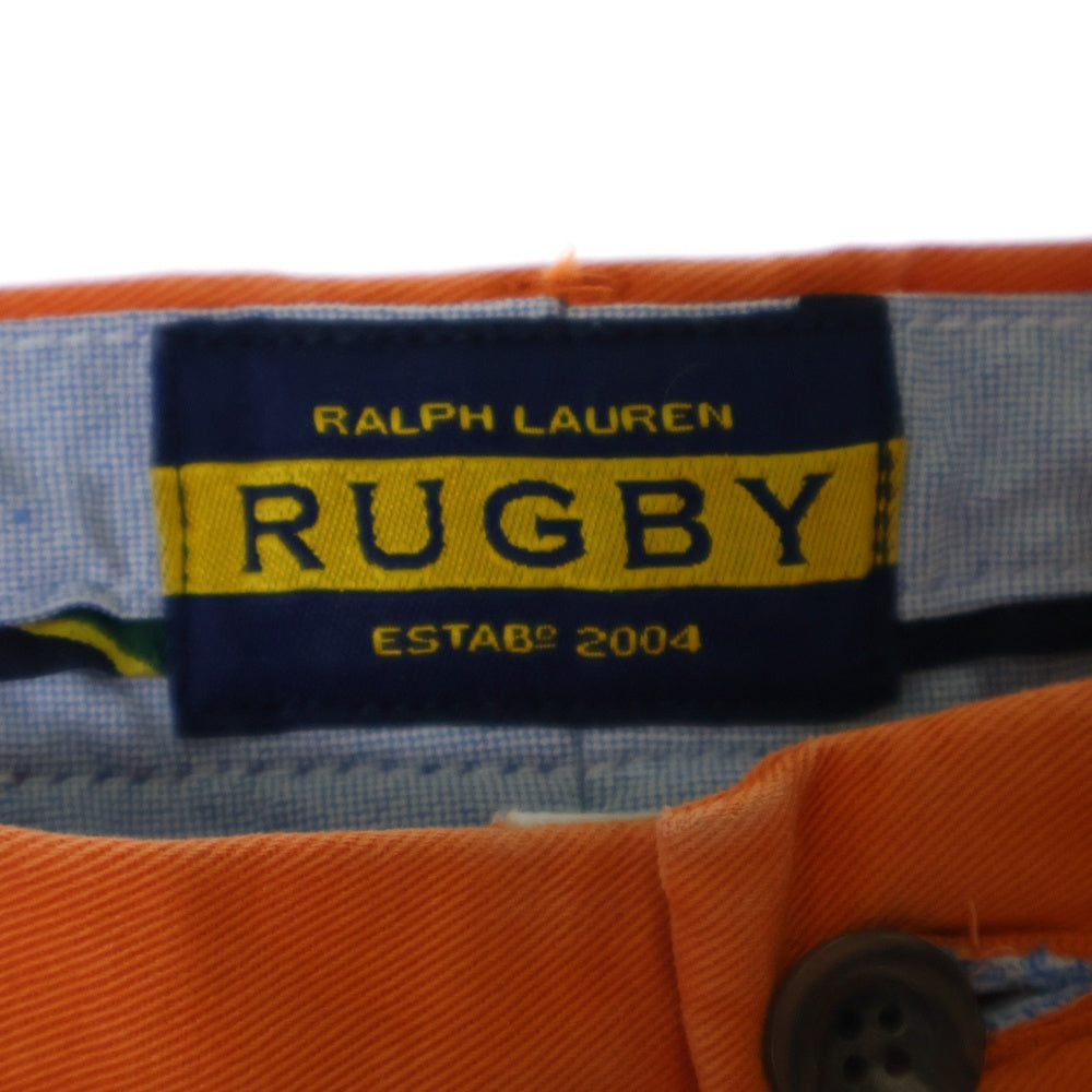 RALPH LAUREN RUGBY(ラルフローレン ラグビー) コットンチノ ノータック ストレート パンツ オレンジ