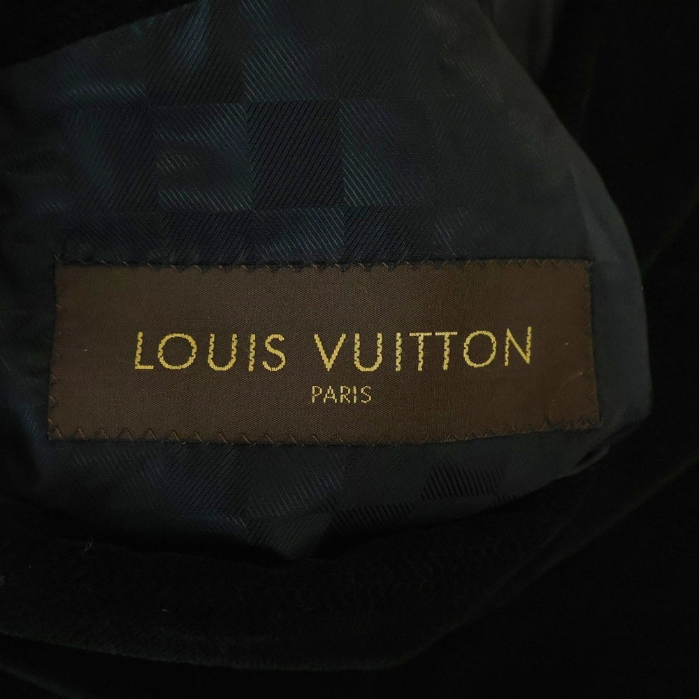 LOUIS VUITTON(ルイヴィトン) LVロゴ ボタン 裏地ダミエ ベロア 2B テーラードジャケット ブラック