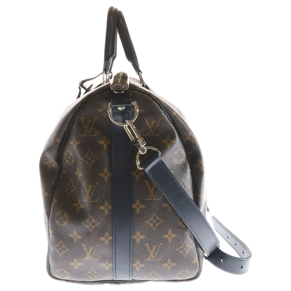 LOUIS VUITTON(ルイヴィトン) モノグラムマカサー キーポルバンドリエール45 ボストンバッグ ブラウン×ブラック PVCレザー M56711