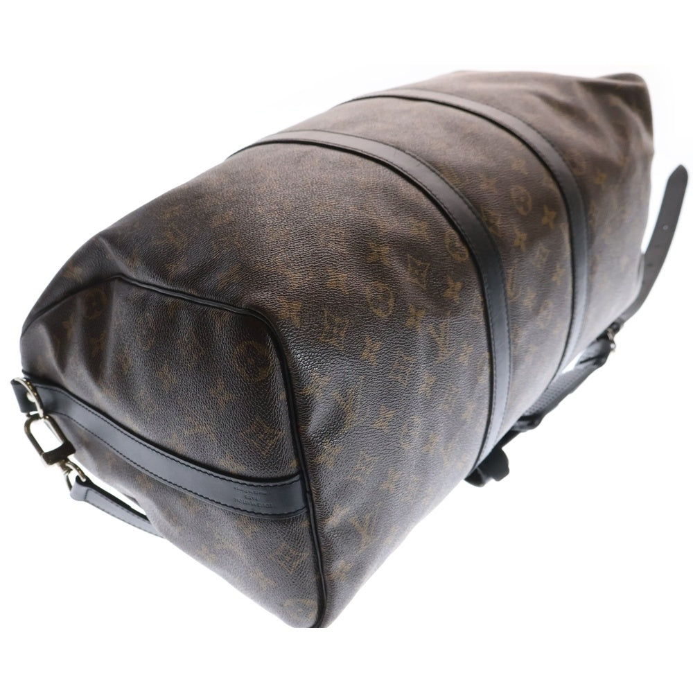 LOUIS VUITTON(ルイヴィトン) モノグラムマカサー キーポルバンドリエール45 ボストンバッグ ブラウン×ブラック PVCレザー M56711