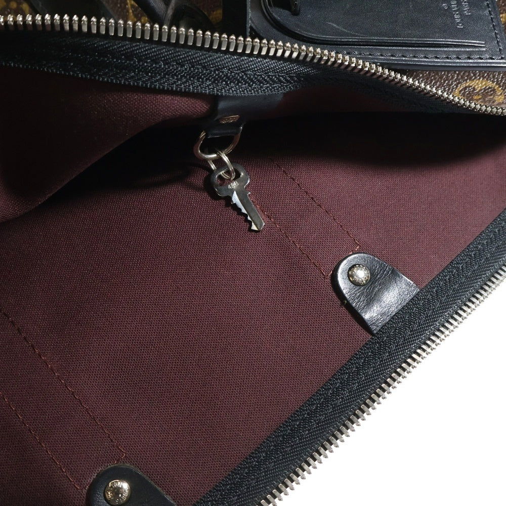 LOUIS VUITTON(ルイヴィトン) モノグラムマカサー キーポルバンドリエール45 ボストンバッグ ブラウン×ブラック PVCレザー M56711