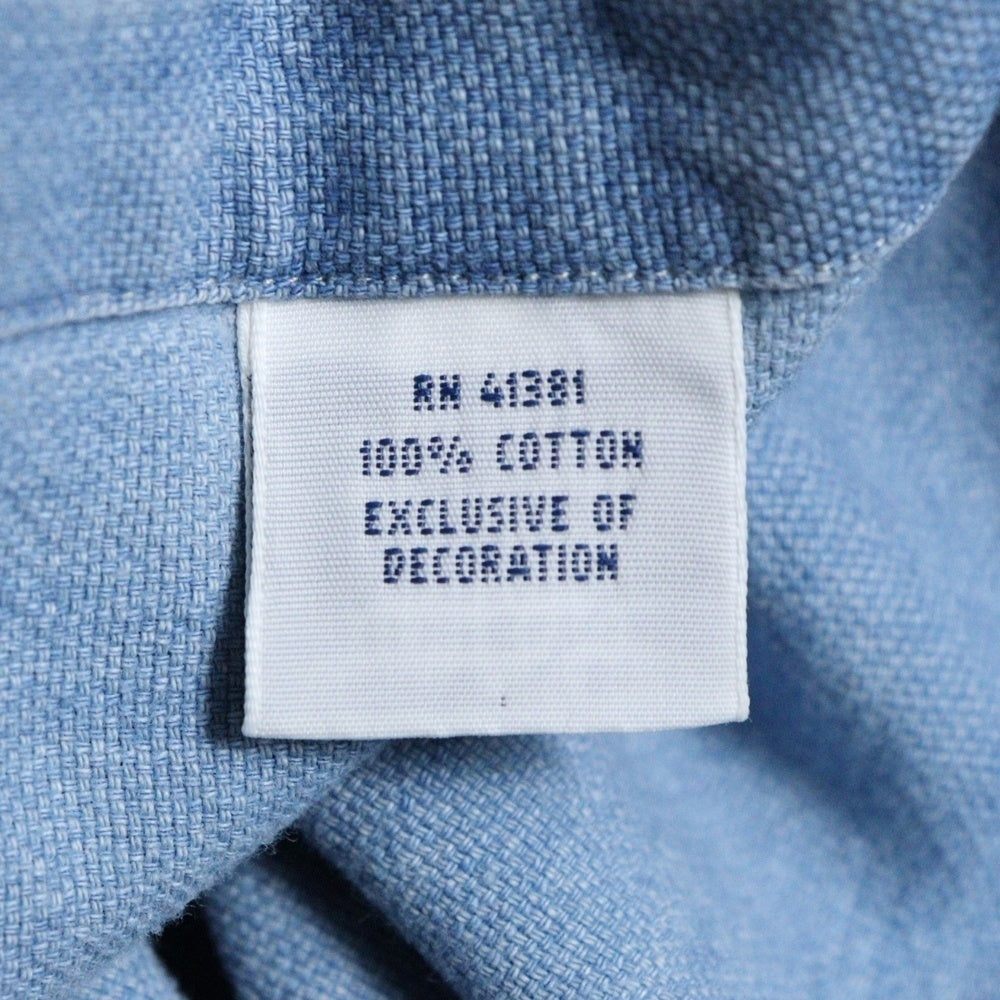 RALPH LAUREN(ラルフローレン) ワンポイントロゴ刺繍 ボタンダウン デニム 半袖シャツ インディゴ