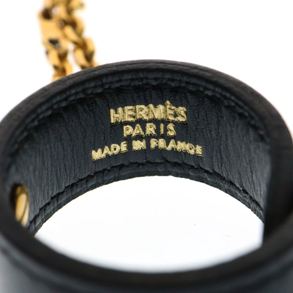 HERMES(エルメス) ケリー レザーグローブホルダー ブラック ゴールド金具