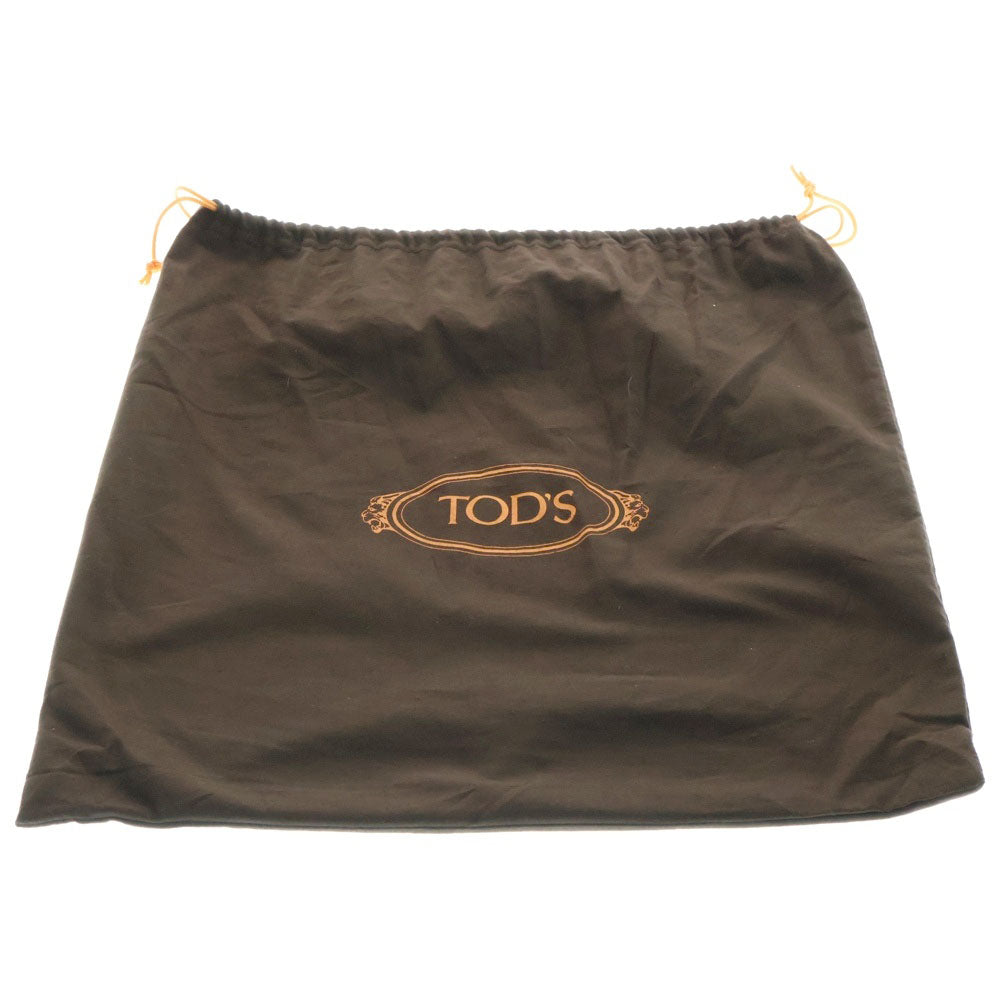 TOD'S(トッズ) オーボエ スウェードレザー Tロゴプレート ワンショルダー バッグ ゴールド金具 ブラウン