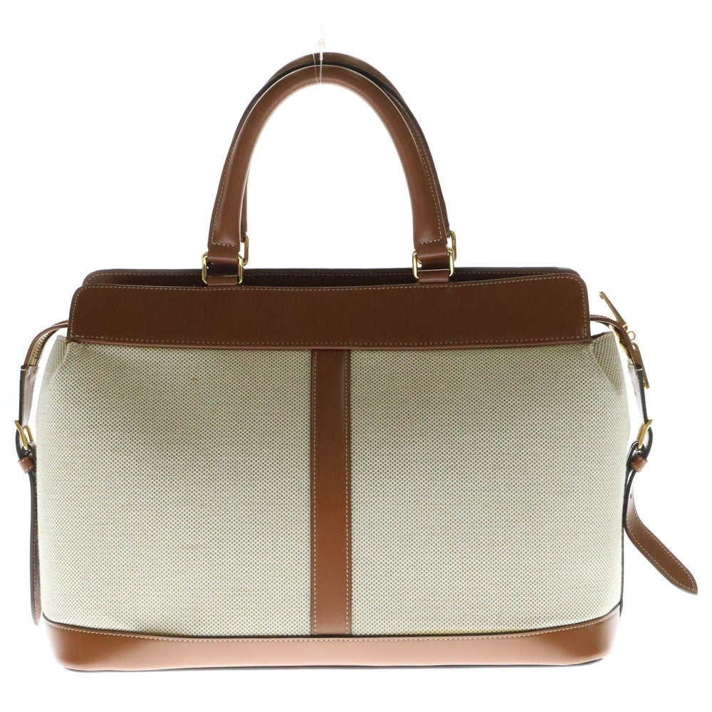 CELINE(セリーヌ) CABAS DE FRANCE カバ ド フランス 2WAY レザー切替キャンパスハンドバッグ ショルダーバッグ ベージュ/ブラウン