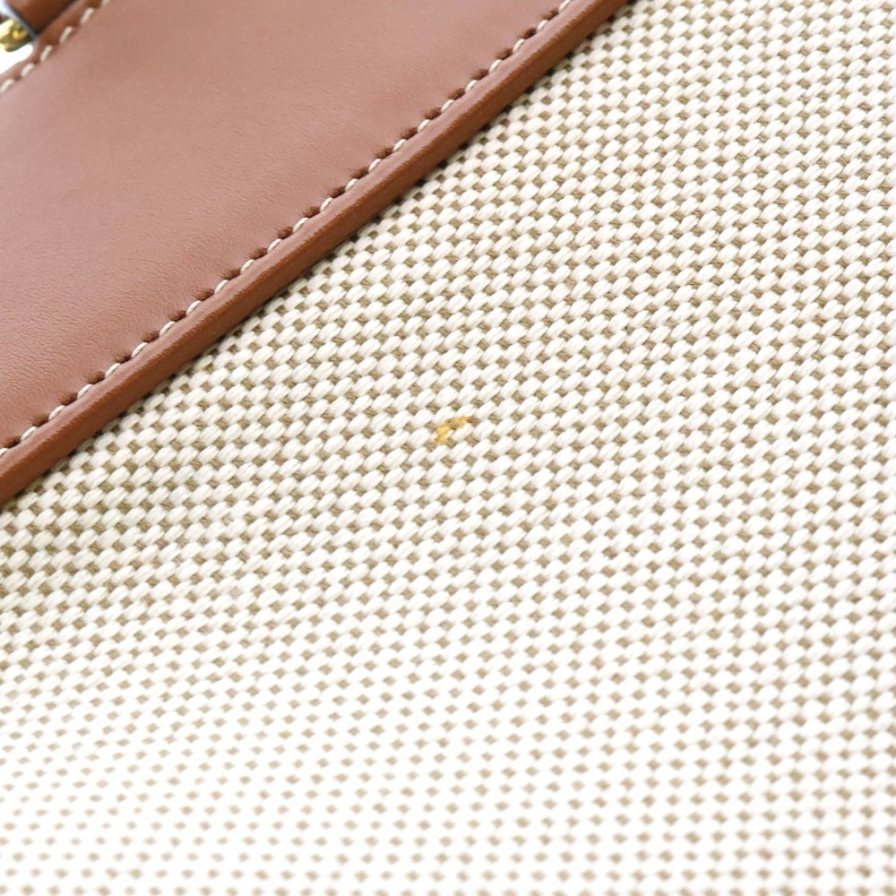 CELINE(セリーヌ) CABAS DE FRANCE カバ ド フランス 2WAY レザー切替キャンパスハンドバッグ ショルダーバッグ ベージュ/ブラウン
