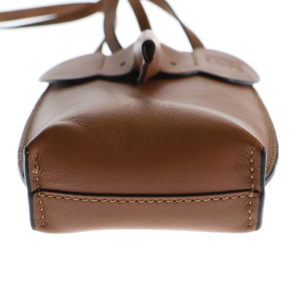 LOEWE(ロエベ) ポケット アナグラムロゴ レザー フォン ショルダー ポーチ クロスボディ バッグ ブラウン C623B02X04