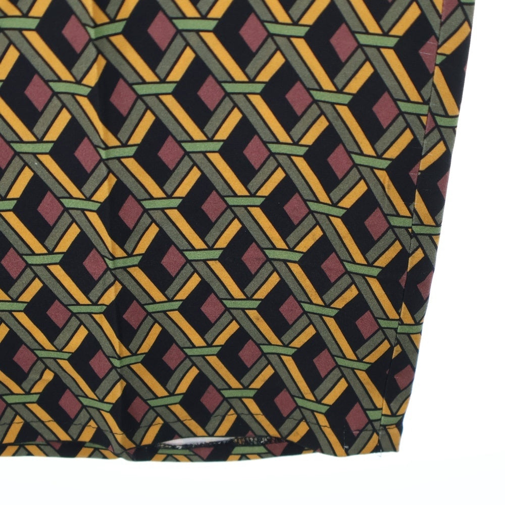 GUCCI(グッチ) 総柄プリント センターープレス スラックスパンツ ブラウン/イエロー