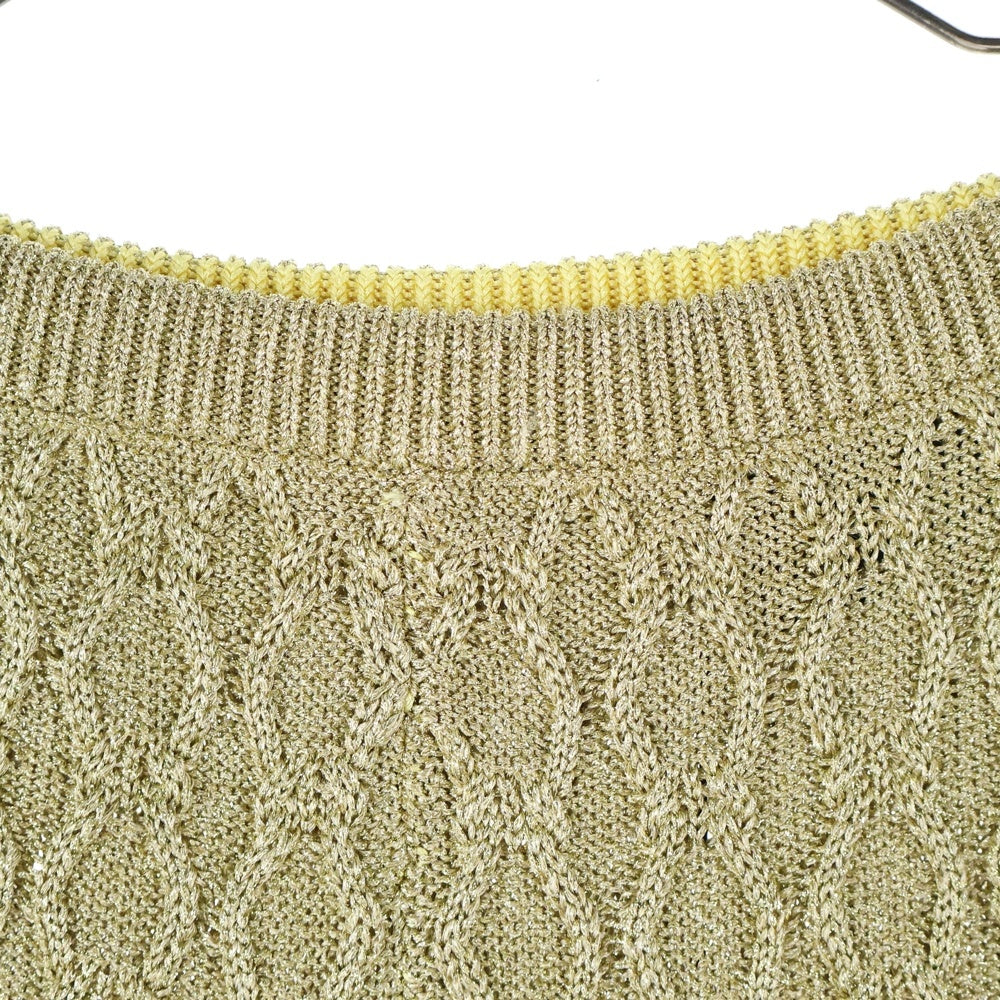 GUCCI(グッチ) ケーブル編み ラメ ニット イージーパンツ ゴールド