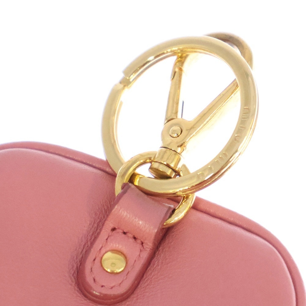 miumiu(ミュウミュウ) マテラッセ AirPods Pro ロゴレザーケース 小物入れ ピンク レディース