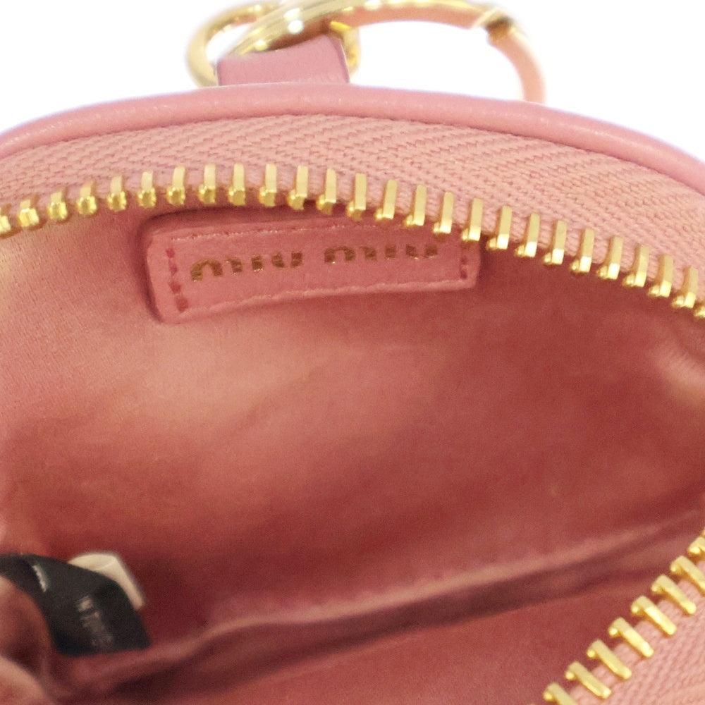miumiu(ミュウミュウ) マテラッセ AirPods Pro ロゴレザーケース 小物入れ ピンク レディース