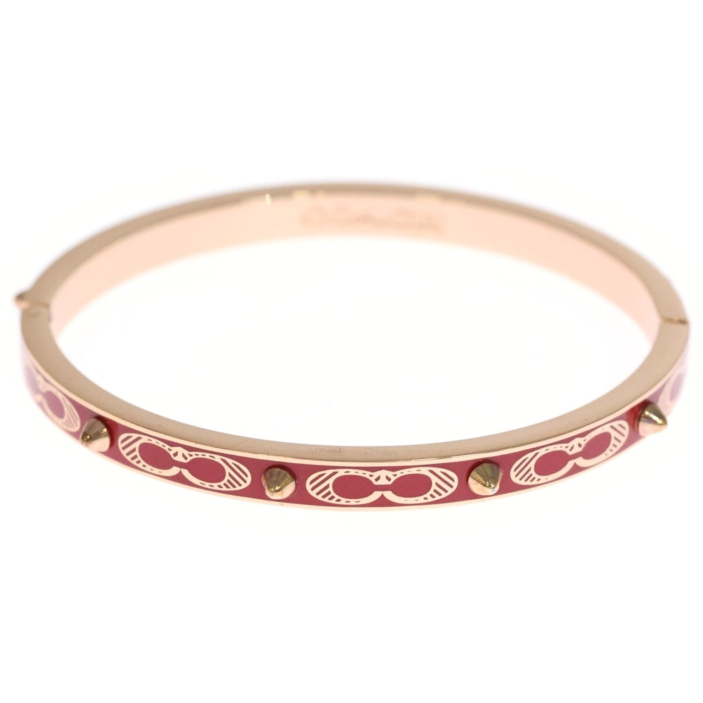 COACH(コーチ) シグネチャー スタッズ バングル ブレスレット ピンクゴールド/レッド
