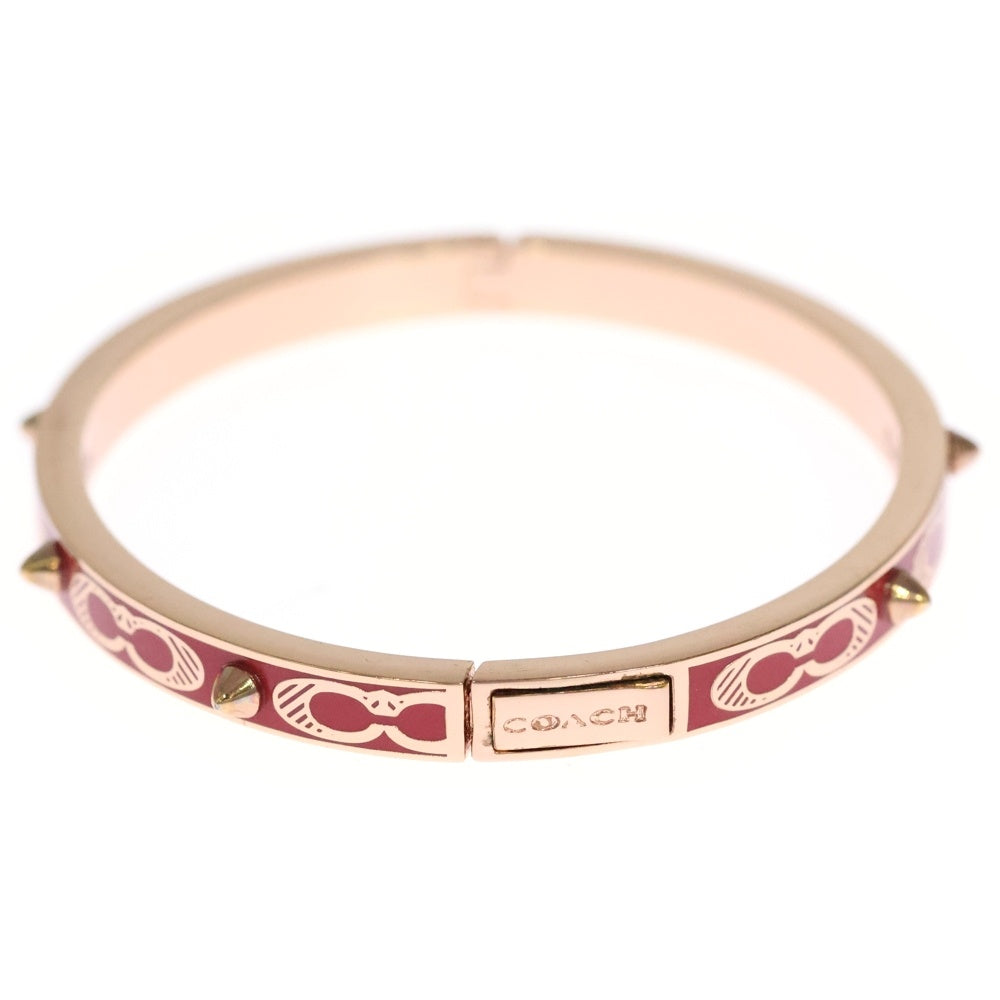 COACH(コーチ) シグネチャー スタッズ バングル ブレスレット ピンクゴールド/レッド
