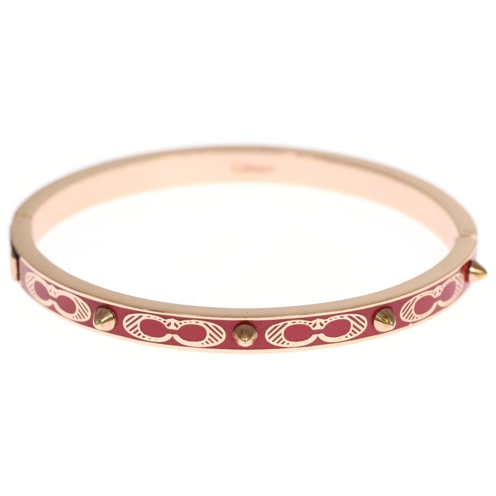 COACH(コーチ) シグネチャー スタッズ バングル ブレスレット ピンクゴールド/レッド