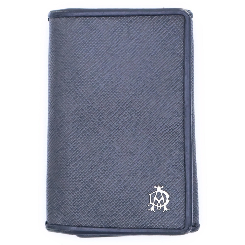 dunhill(ダンヒル) ロゴプレート PVC レザー キーケース キーホルダー シルバー金具 グレー/ブラック
