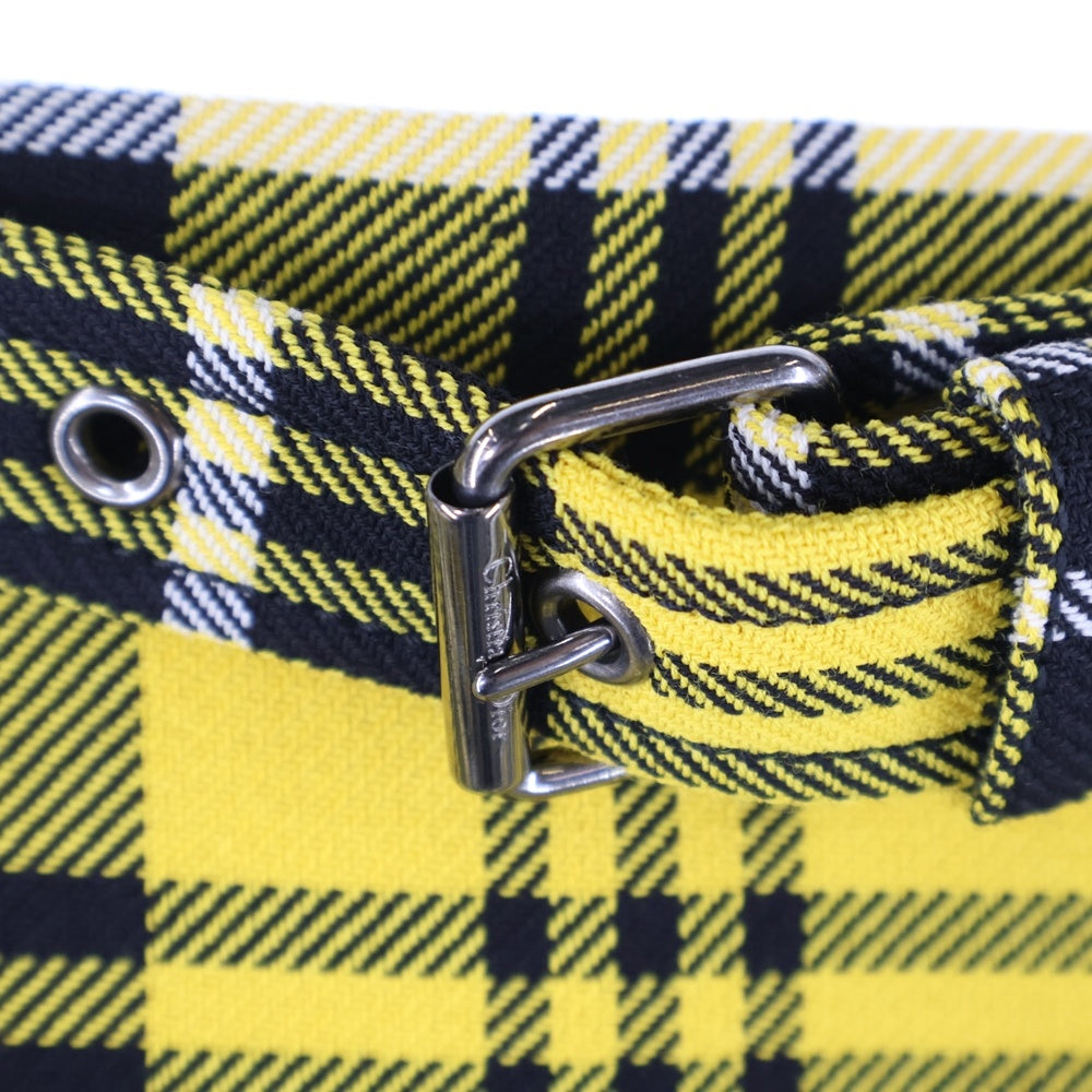 Christian Dior(クリスチャンディオール) ベルト付 ウール チェック スカート 241J16A1216 レディース イエロー