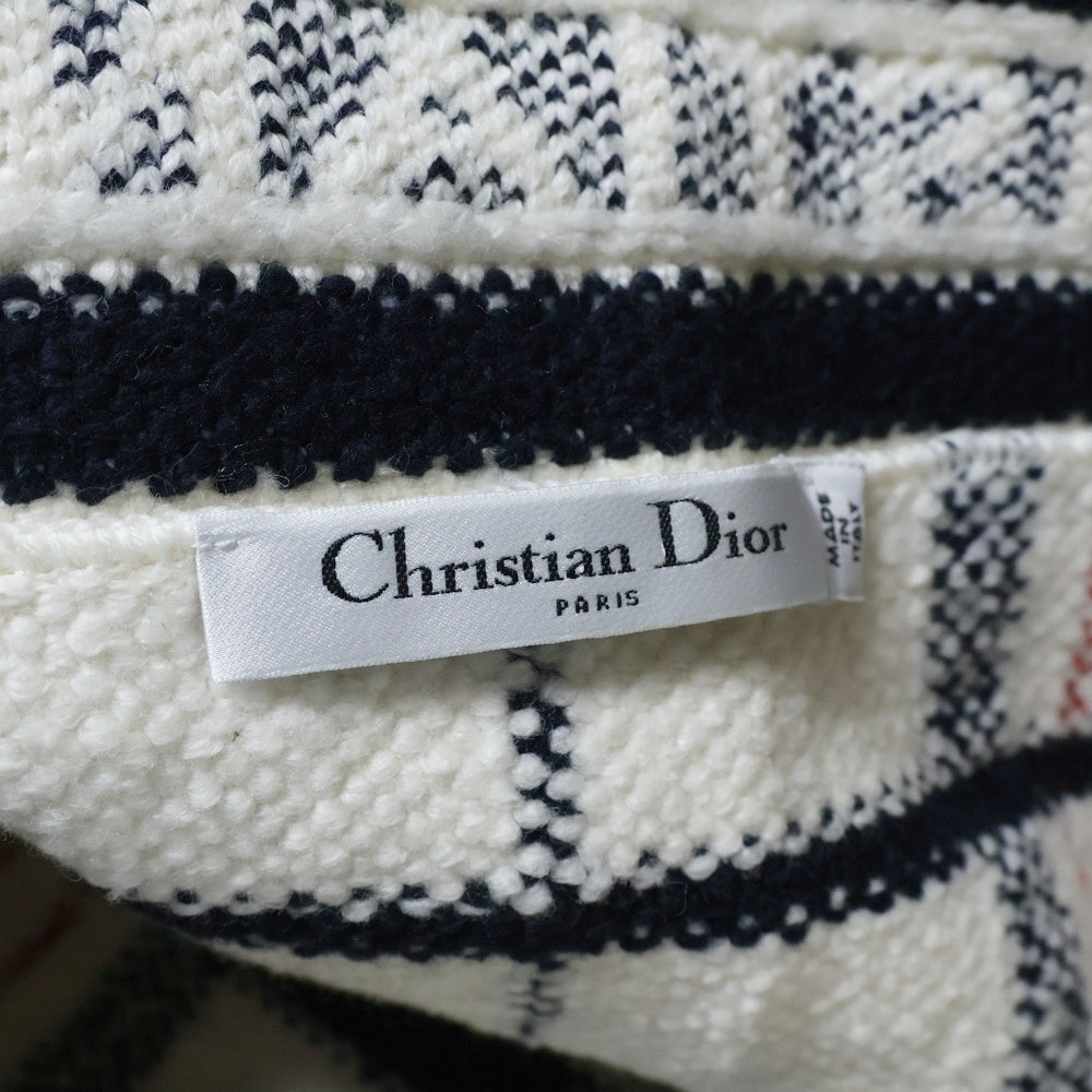 Christian Dior(クリスチャンディオール) チェック ツイードスカート ホワイト レディース 224J03AM706