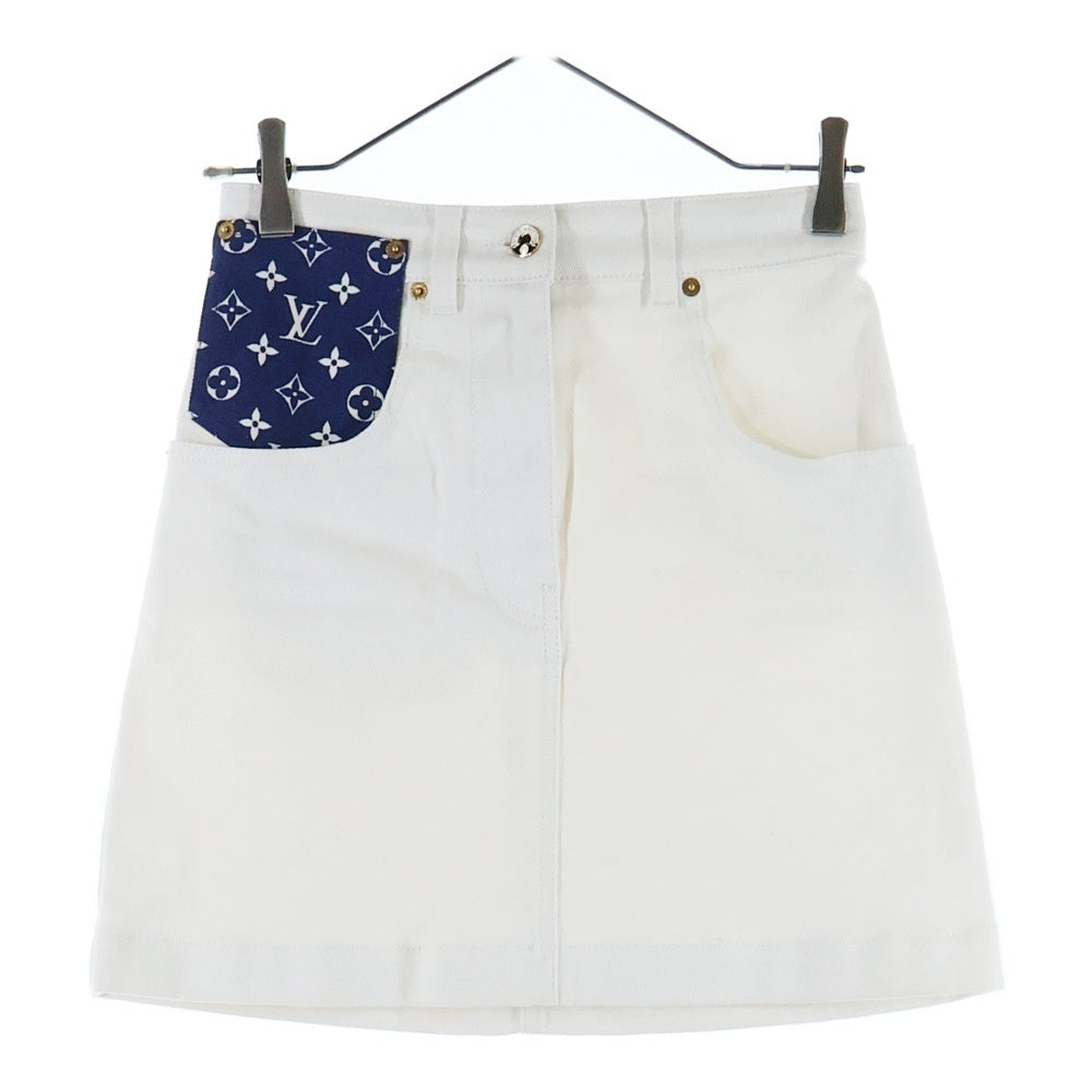 LOUIS VUITTON(ルイヴィトン) モノグラム ポケット デニムスカート レディース ホワイト FJSK02RJW