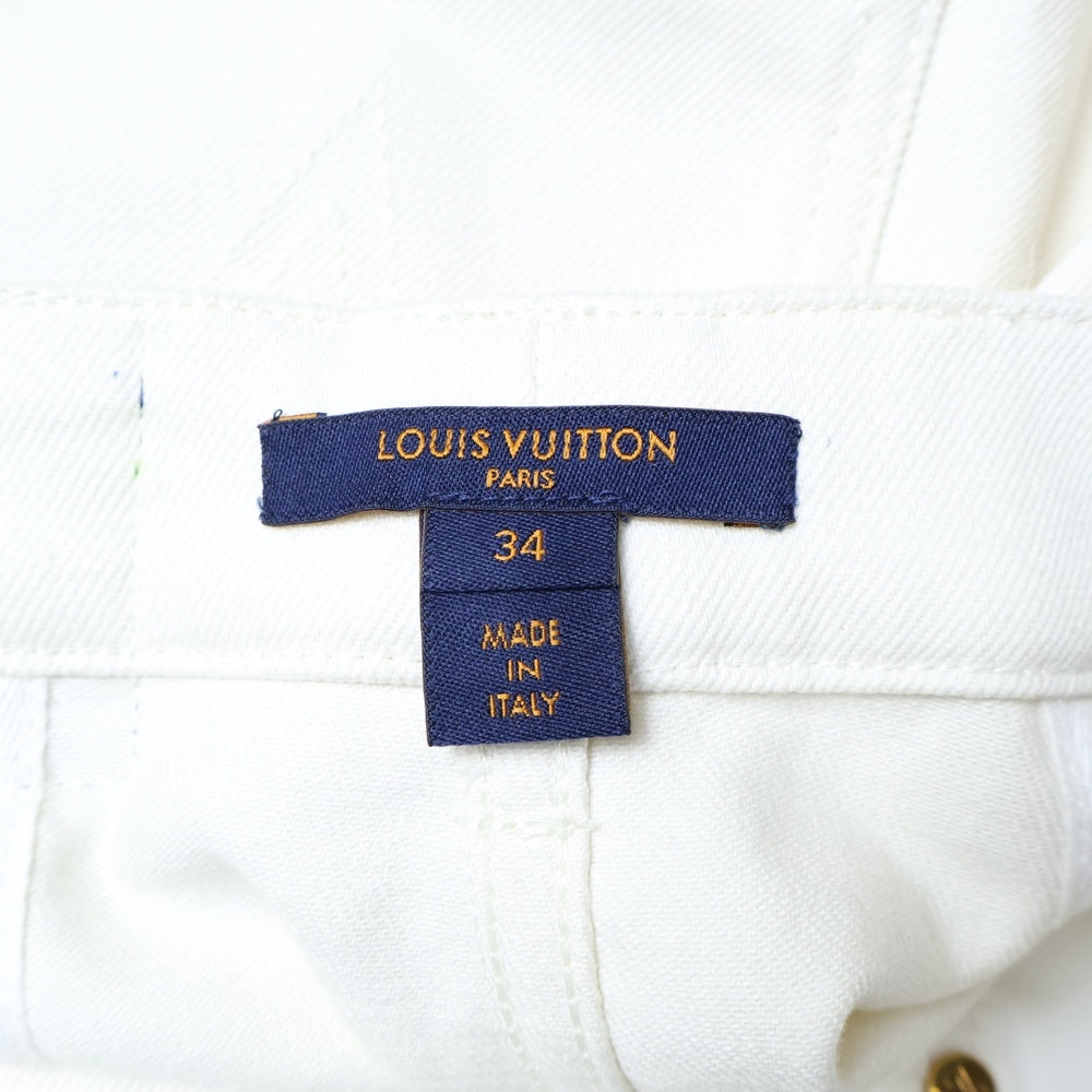 LOUIS VUITTON(ルイヴィトン) モノグラム ポケット デニムスカート レディース ホワイト FJSK02RJW
