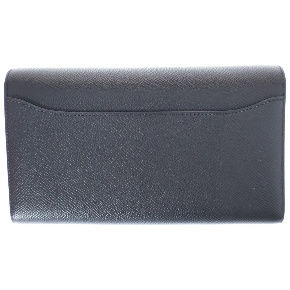 HERMES(エルメス) コンスタンストゥーゴー エプソン ショルダーレザーロングウォレット 長財布 ブラック GD金具 W刻印