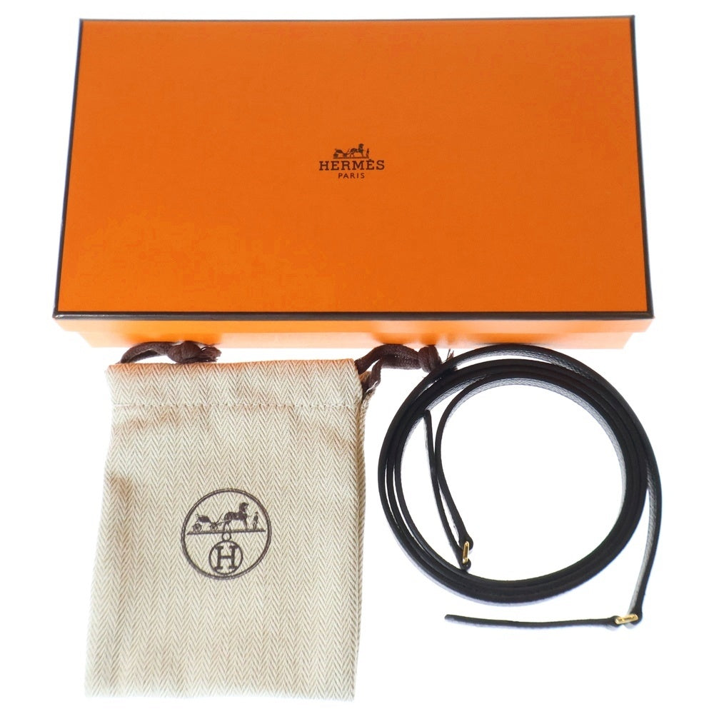 HERMES(エルメス) コンスタンストゥーゴー エプソン ショルダーレザーロングウォレット 長財布 ブラック GD金具 W刻印