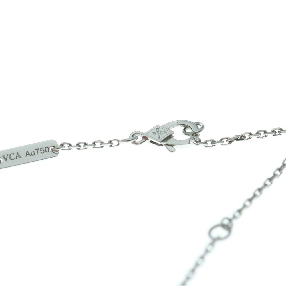 Van Cleef & Arpels(ヴァンクリーフアンドアーペル) ヴィンテージアルハンブラ カルセドニー チェーンペンダントネックレス K18WG ホワイトゴールド レディース VCARD34900