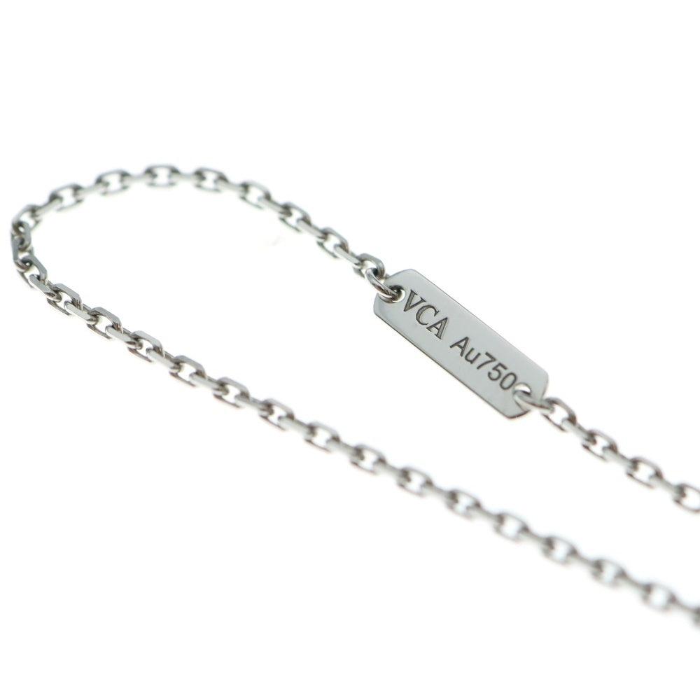 Van Cleef & Arpels(ヴァンクリーフアンドアーペル) ヴィンテージアルハンブラ カルセドニー チェーンペンダントネックレス K18WG ホワイトゴールド レディース VCARD34900