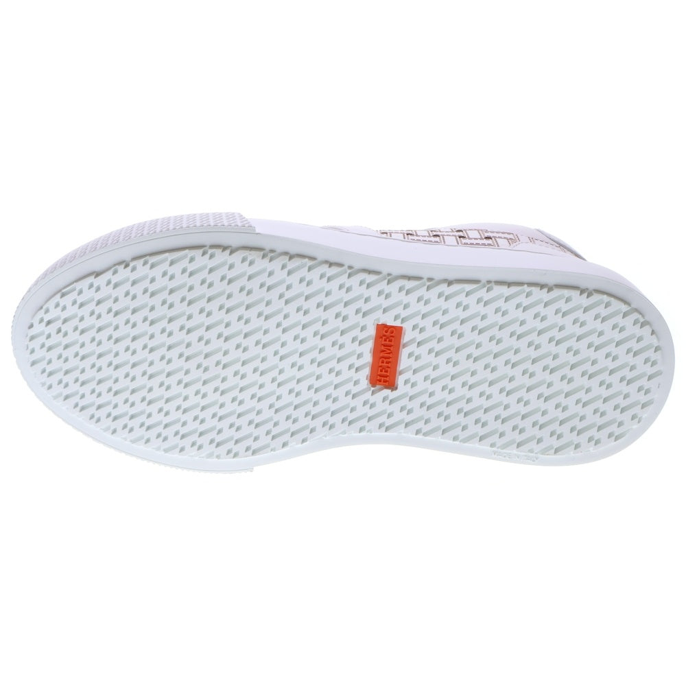 HERMES(エルメス) デイ ケリー イントレチャート バックル レザー レースアップ ローカットシューズ スニーカー シルバー金具 ホワイト レディース