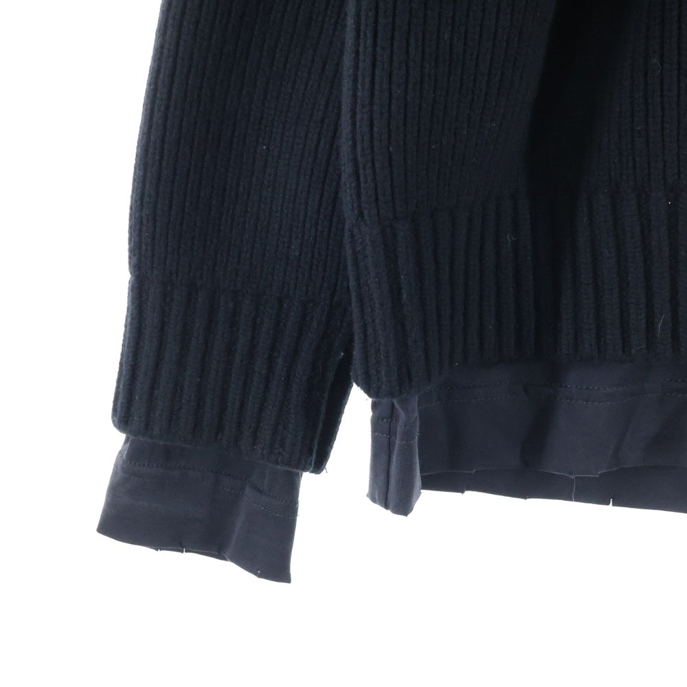 GIVENCHY(ジバンシィ) ロゴプリント スウェットパーカー フーディー ドッキング ジップアップ ウール ドライバーズニット ジャケット ブラック BM90MF4YDZ