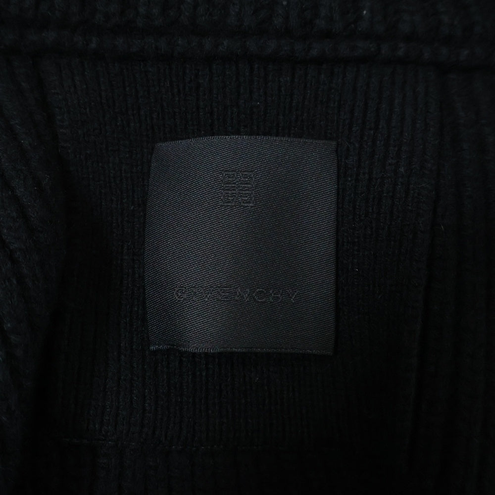 GIVENCHY(ジバンシィ) ロゴプリント スウェットパーカー フーディー ドッキング ジップアップ ウール ドライバーズニット ジャケット ブラック BM90MF4YDZ