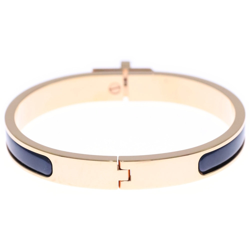 HERMES(エルメス) ミニクリックケリー ブレスレット バングル ピンクゴールド×ネイビー GP レディース