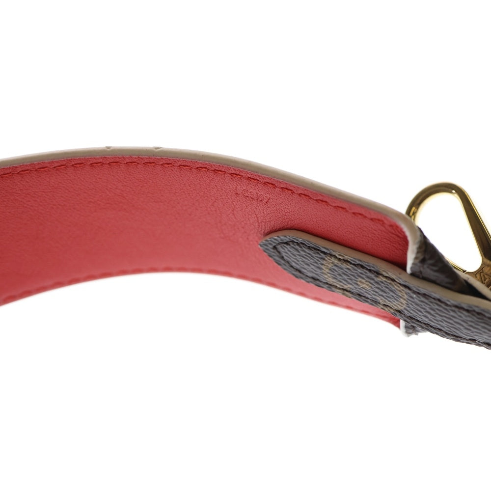 LOUIS VUITTON(ルイヴィトン) モノグラム ショルダーストラップ ブラウン×レッド PVC ゴールド金具