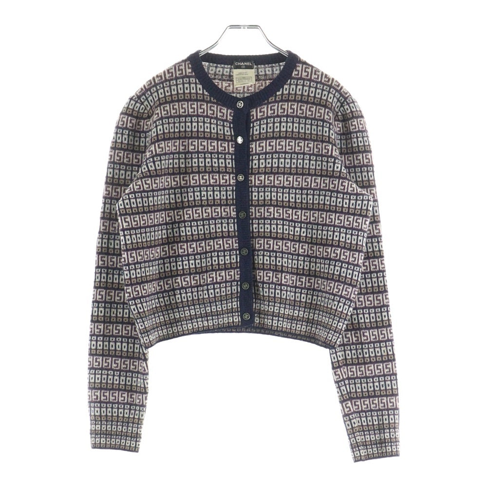 CHANEL(シャネル) 01AW ココマークボタン No.5 総柄ジャガード ウール