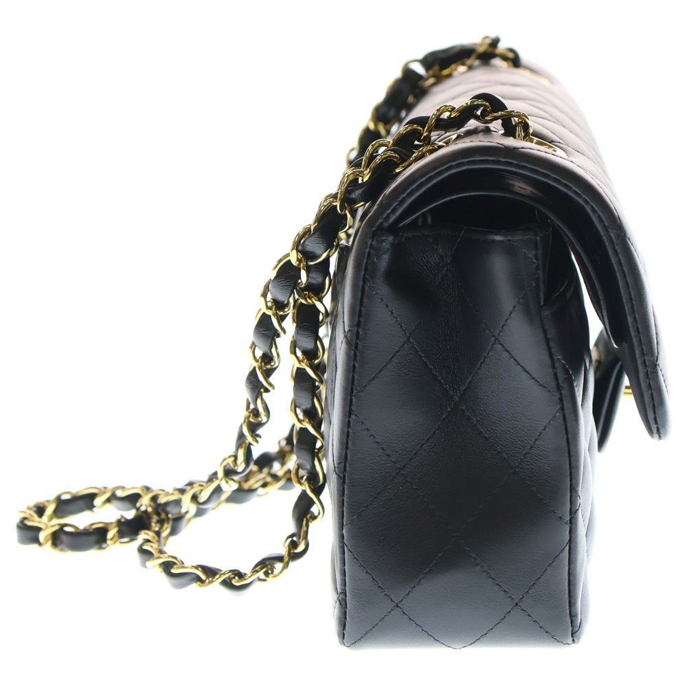 CHANEL(シャネル) マトラッセ23 ココマーク ターンロック ラムスキン レザー Wフラップ ダブルチェーン ショルダーバッグ ゴールド金具 ブラック ランダムプレート