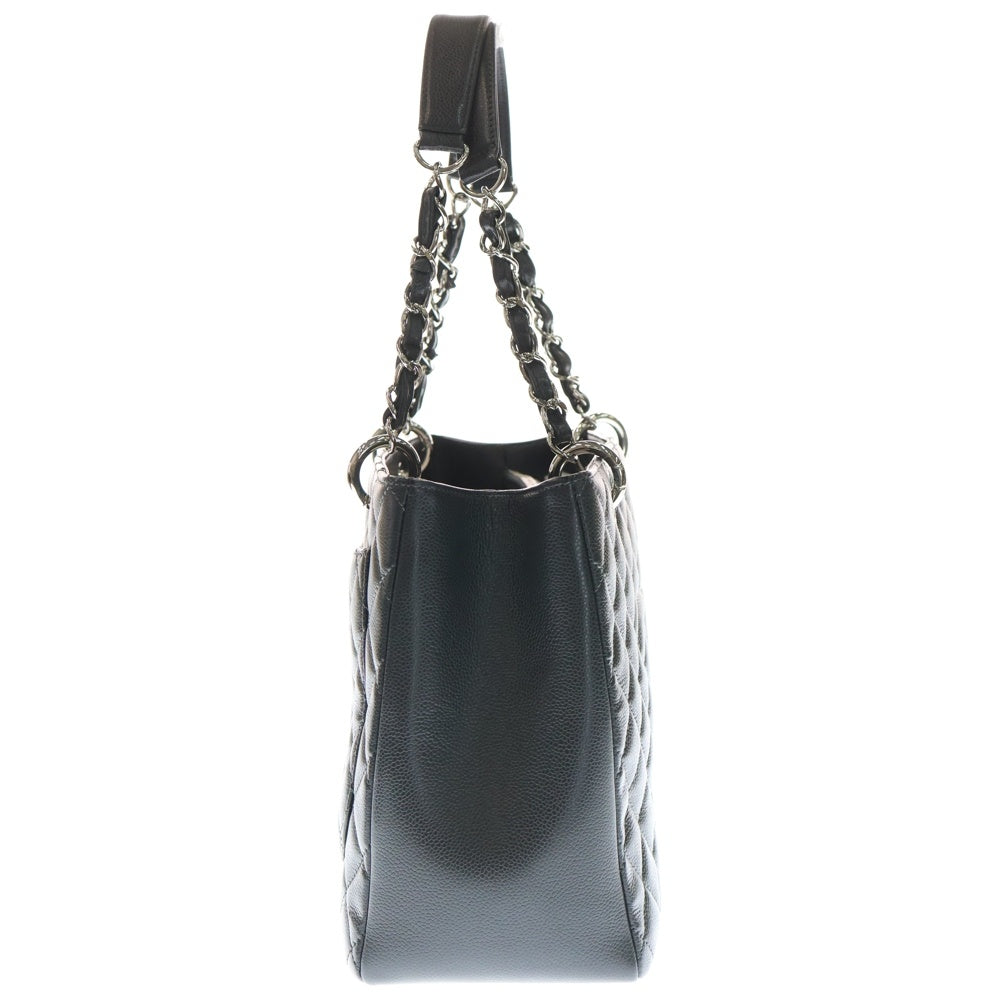 CHANEL(シャネル) マトラッセ グランドショッピング GST ココマーク キャビアスキン レザー チェーンショルダー トートバッグ シルバー金具 グレー